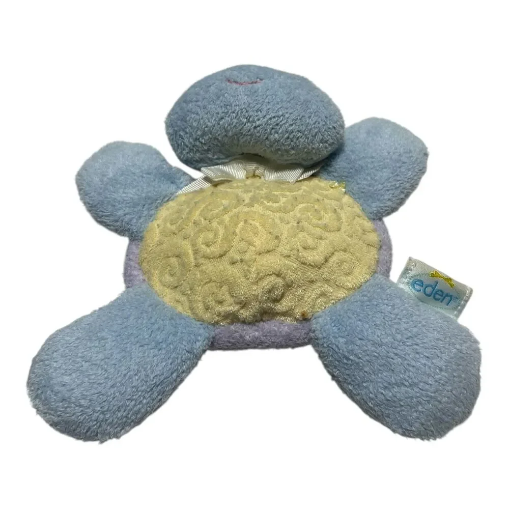 Eden Scented Sherbets Blue Turtle Plush Rattle Stuffed Animal Yellow Purple